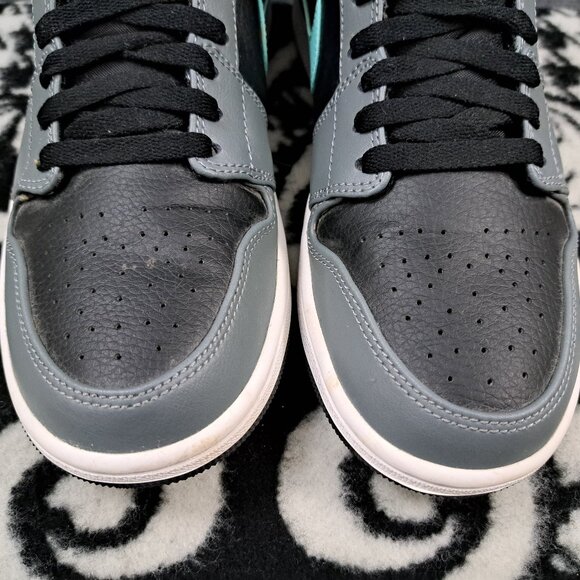 %Size 8- Nike Air Jordan 1 Mid Grey Aqua Men AJ19 main image 5